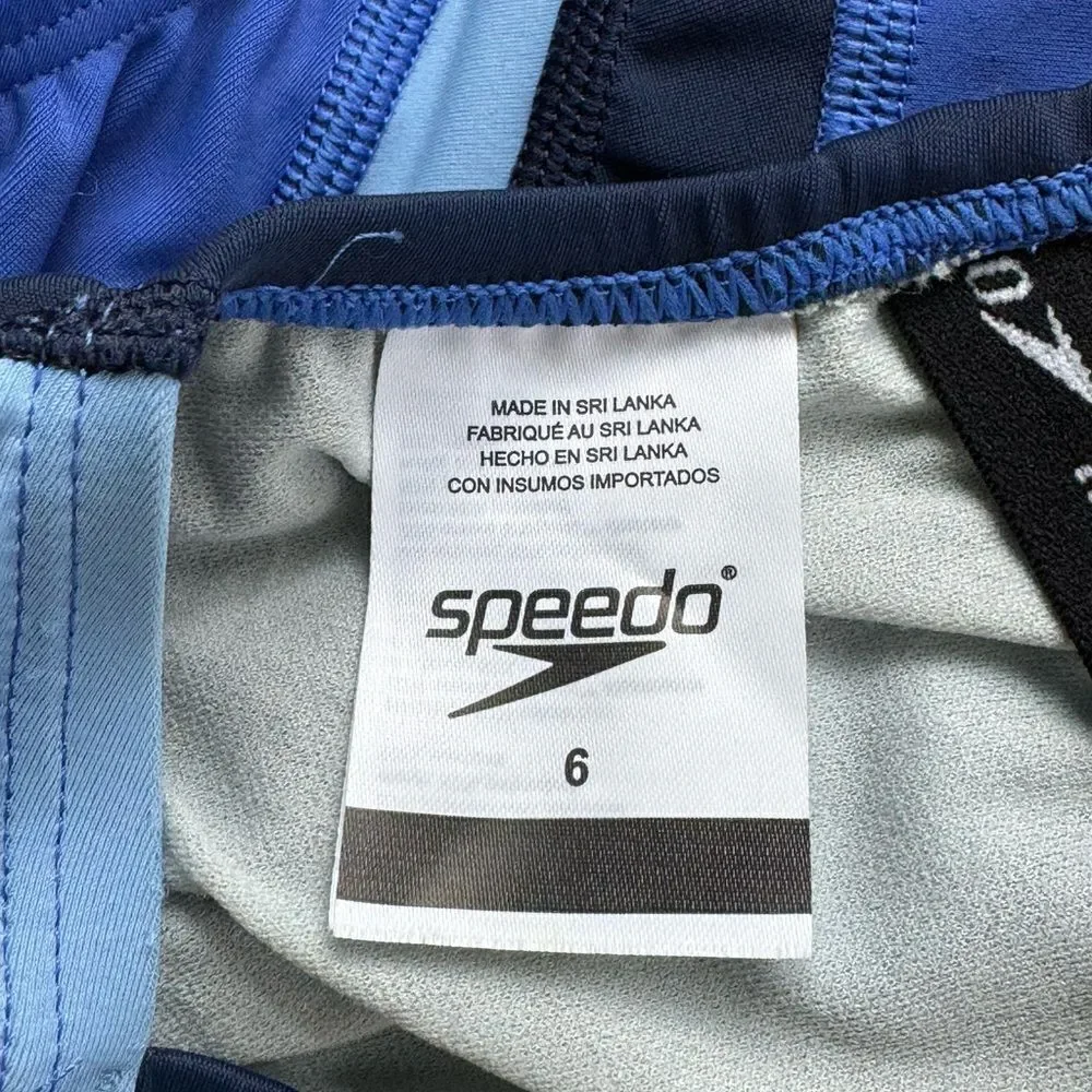 Speedo Heather Quantum Splice Swimsuit Size 6 Hyper Blue NWT